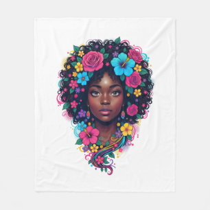 Schwarze Mädchen Magie Afro Diva Fleecedecke