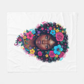 Schwarze Mädchen Magie Afro Diva Fleecedecke (Vorderseite (Horizontal))