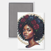 Schwarze Mädchen Magie Afro Diva Magnet (Vorderseite/Rückseite)