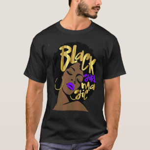 Schwarze Mädchen Magie Afro Frau Lila Violett Diva T-Shirt