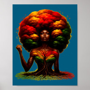 Schwarze Mädchen Magie Afro Melanin Königin Afrika Poster