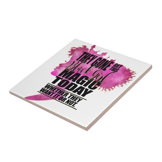 Schwarze Mädchen-Magie-Bestätigung Fliese (Seite)