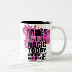 Schwarze Mädchen-Magie-Bestätigung Zweifarbige Tasse