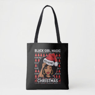 Schwarze Mädchen Magie Frohe Weihnachten Afroameri Tasche