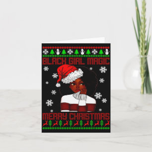 Schwarze Mädchen Magie Hässliches Weihnachten Afro Karte