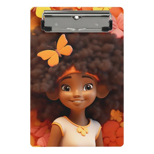 Schwarze Mädchen Magie melanin Prinzessin braune H Mini Klemmbrett (Vorderseite)