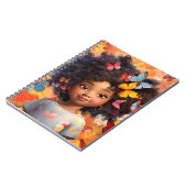 Schwarze Mädchen Magie melanin Prinzessin braune H Notizblock (Linke Seite)