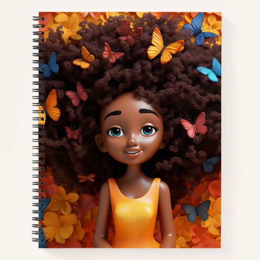 Schwarze Mädchen Magie melanin Prinzessin braune H Notizblock (Vorderseite)