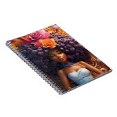 Schwarze Mädchen Magie melanin Prinzessin braune H Notizblock (Rechte Seite)