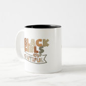 Schwarze Mädchen sind schöne Afro-Frauen Zweifarbige Tasse (Vorderseite Links)