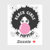 Schwarze Mädchen werden Niedlich Aufkleber (Blatt)