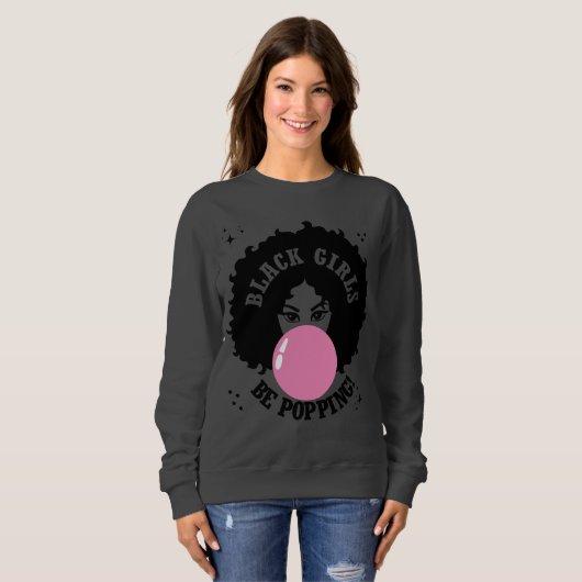 Schwarze Mädchen werden Niedlich Sweatshirt (Vorne ganz)