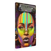 Schwarze Mädchenmagie, Melanin-Frau, pastellfarben Mini Klemmbrett (Schrägansicht)