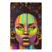 Schwarze Mädchenmagie, Melanin-Frau, pastellfarben Mini Klemmbrett (Rückseite)