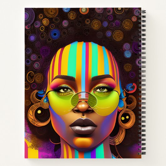 Schwarze Mädchenmagie, Melanin-Frau, pastellfarben Notizblock (Rückseite)