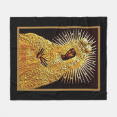 Schwarze Madonna im Gebet Fleecedecke (Vorderseite (Horizontal))