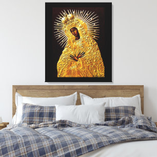 Schwarze Madonna im Gebet ... Leinwanddruck