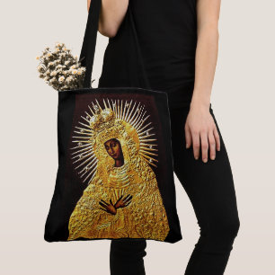 Schwarze Madonna im Gebet ... Poster Tasche