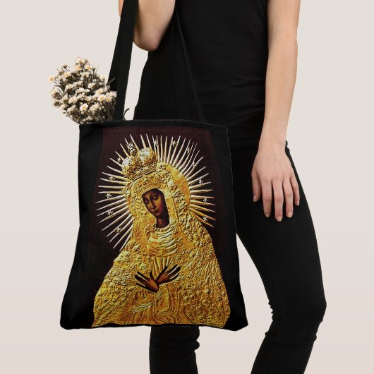 Schwarze Madonna im Gebet ... Poster Tasche (Von Nahem)