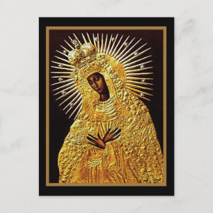 Schwarze Madonna im Gebet Postkarte