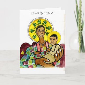 Schwarze Madonna mit Kind Feiertagskarte