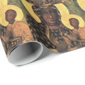 Schwarze Madonna Polen Die Frau von Czestochowa dr Geschenkpapier (Rolleneckpunkt)