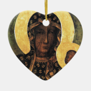 Schwarze Madonna Polen Die Frau von Czestochowa dr Keramik Ornament