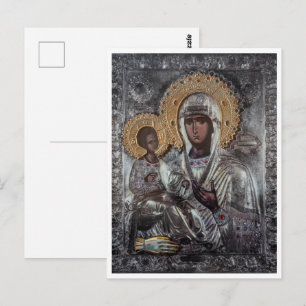 Schwarze Madonna Religiöse Katholische Kunst Postkarte