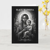 Schwarze Madonna Schwarze Mutter mit Kind Christli Karte (Gelbe Blume)