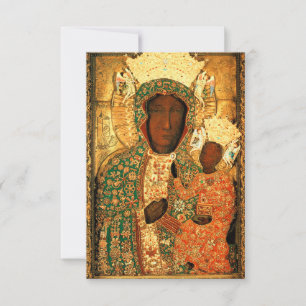 Schwarze Madonna und Kind Unsere Liebe Frau von Cz Dankeskarte