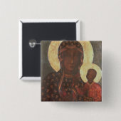 Schwarze Madonna von Jasna Gora Button (Vorne & Hinten)