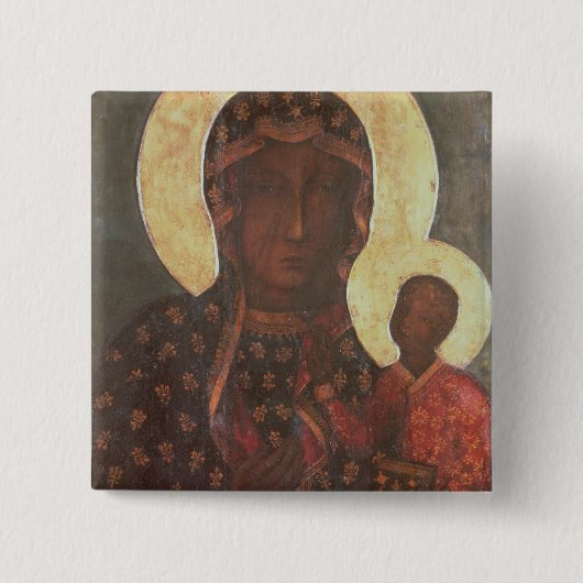 Schwarze Madonna von Jasna Gora Button (Vorderseite)