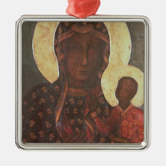 Schwarze Madonna von Jasna Gora Ornament Aus Metall (Vorne)
