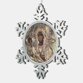 Schwarze Madonna-Weihnachtsverzierung Schneeflocken Zinn-Ornament (Rechts)