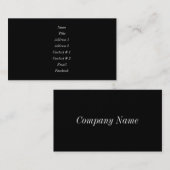 Schwarze Magie-Visitenkarte Visitenkarte (Vorne/Hinten)