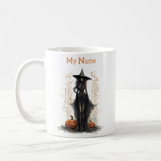 Schwarze Magische Hexe: Halloween-Hexe, kundenspez Kaffeetasse (Links)