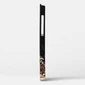 Schwarze Magnolien mit Monogramm Case-Mate iPhone Hülle (Rückseite / Links)