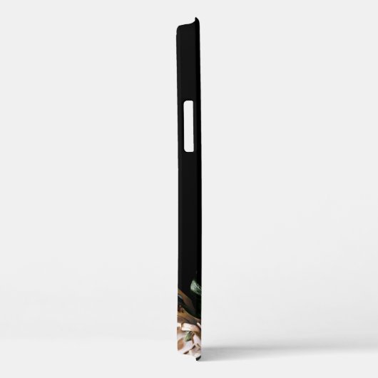 Schwarze Magnolien mit Monogramm Case-Mate iPhone Hülle (Rückseite / Rechts)