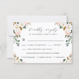 Schwarze Mahlzeiten Auswahl Gold und White Magnoli RSVP Karte