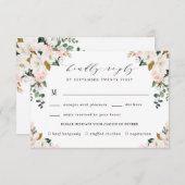 Schwarze Mahlzeiten Auswahl Gold und White Magnoli RSVP Karte (Vorne/Hinten)