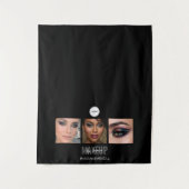 Schwarze Make-up-Studio-Foto-Collage-Messe Wandteppich (Vorderseite)