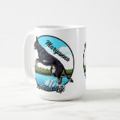 Schwarze Malinois im Wasser Kaffeetasse (Vorderseite Links)