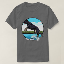 Schwarze Malinois im Wasser T-Shirt