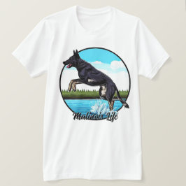 Schwarze Malinois im Wasser T-Shirt