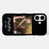Schwarze Mama etabliertes Skript-Foto Case-Mate iPhone Hülle (Rückseite (Horizontal))