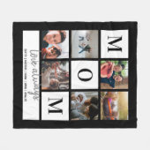 Schwarze Mama Farbblock FotoCollage Personalisiert Fleecedecke (Vorderseite (Horizontal))