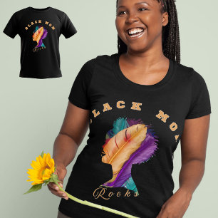 Schwarze Mama Rocks Muttertag Tri-Blend Shirt