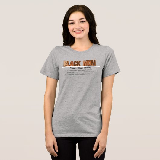 Schwarze Mama Tri-Blend Shirt (Vorderseite voll)
