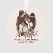 Schwarze Mama und Tochter (1) Ornament (Rückseite)