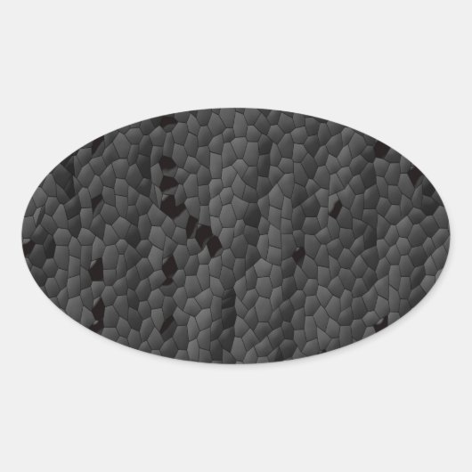 Schwarze Mamba illustriert, Kunst Ovaler Aufkleber (Vorderseite)